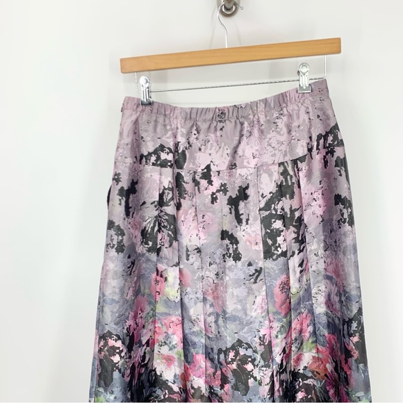 Soft Surroundings Women Size Small Skirt Long Maxi Evening Satin Purple Floral - Picture 4 of 7